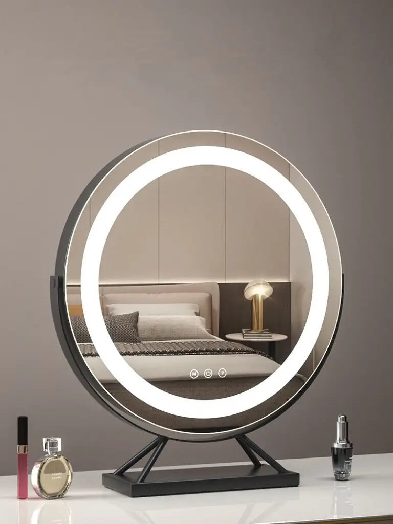 Illuminate Your Beauty: 30CM Lighted Vanity Makeup Mirror with 3 Adjustable Color Modes and 15X Magnification