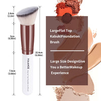 Transform Your Makeup Routine with the 2PCS Flat Angled Kabuki Brush Set - Perfect for Flawless Foundation Application!