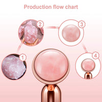 Revitalize Your Skin with the 4-in-1 Vibrating Rose Quartz Roller - The Ultimate Facial and Eye Massager for Lifting and Slimming Beauty Care